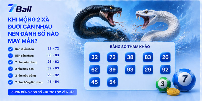 Khi mộng 2 xà đuổi cắn nhau nên đánh số nào may mắn?